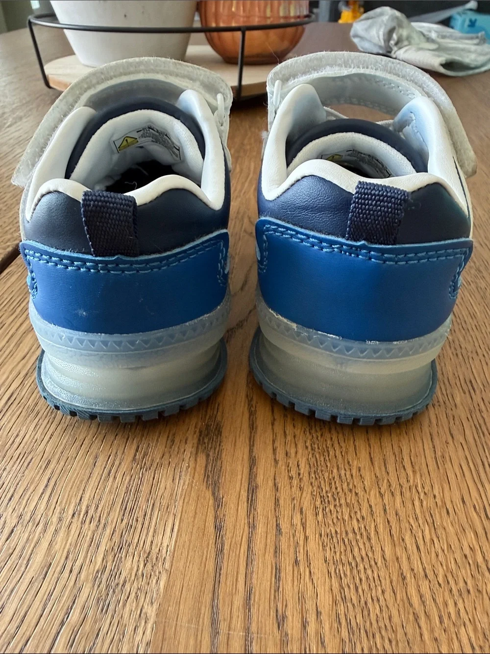 Kids Navy and White Casual Sneakers - Slip On, Velcro Closure